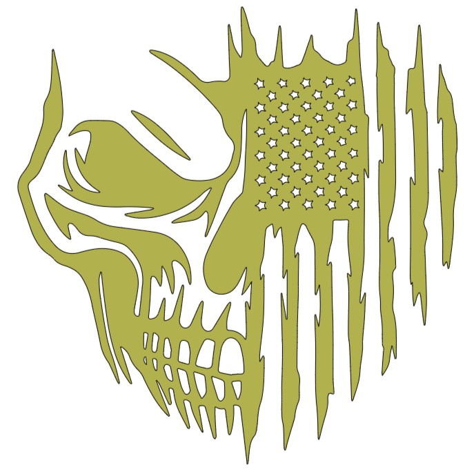 Skull American Flag Decal