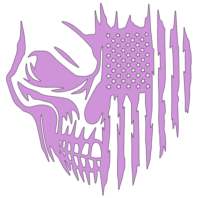 Skull American Flag Decal