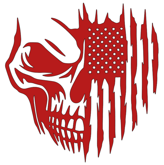 Skull American Flag Decal