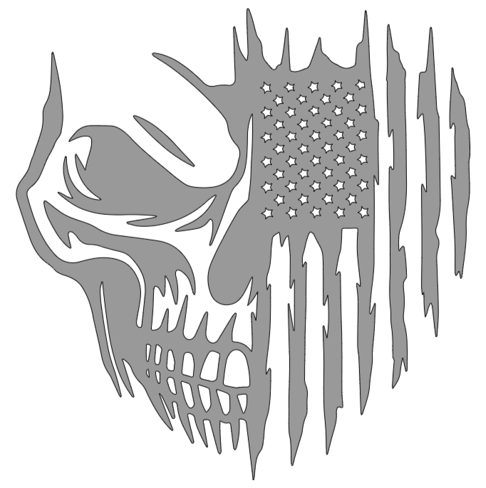 Skull American Flag Decal