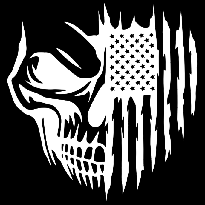 Skull American Flag Decal