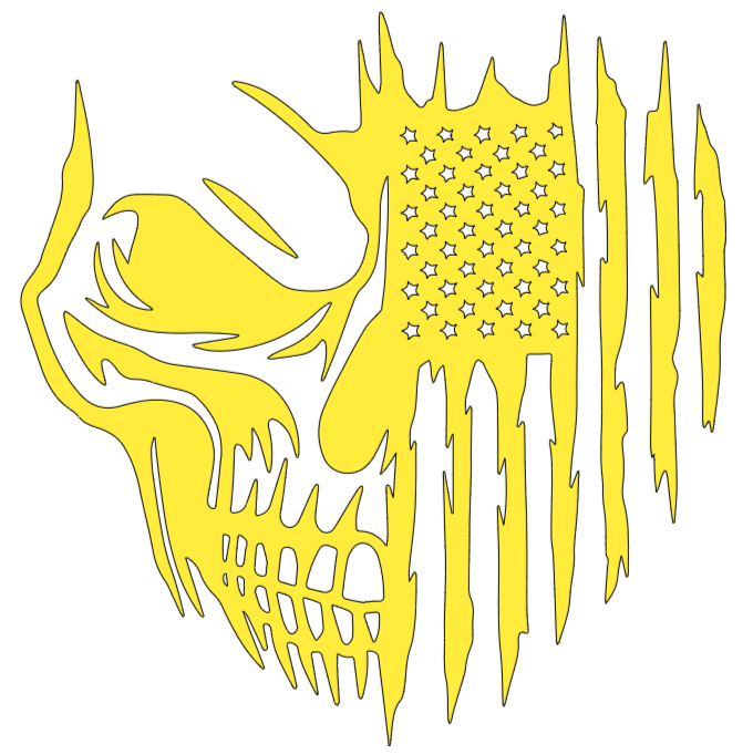 Skull American Flag Decal